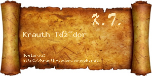 Krauth Tódor névjegykártya